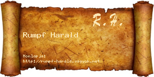 Rumpf Harald névjegykártya